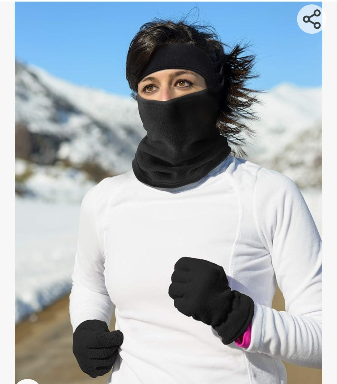 Reflective Headband and neck warmer set