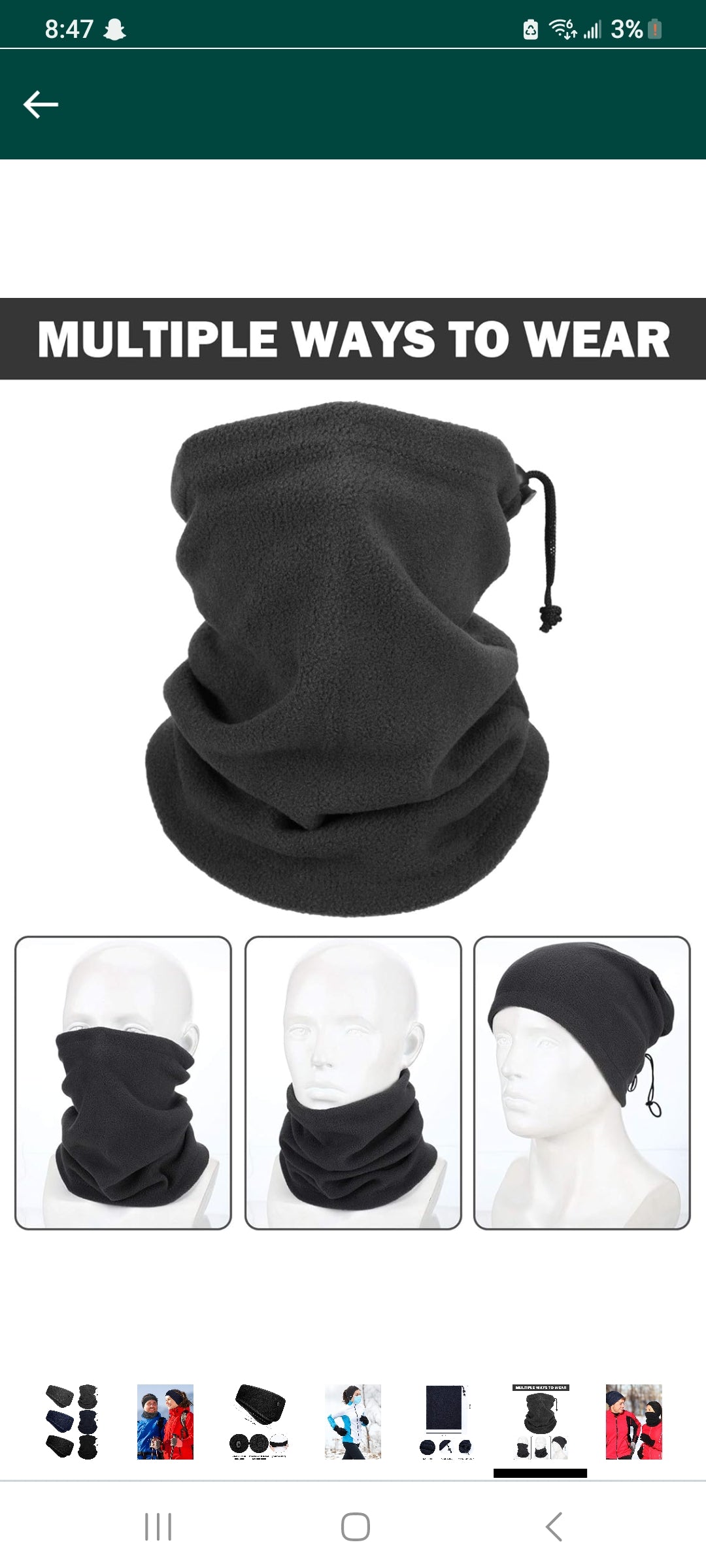 Reflective Headband and neck warmer set