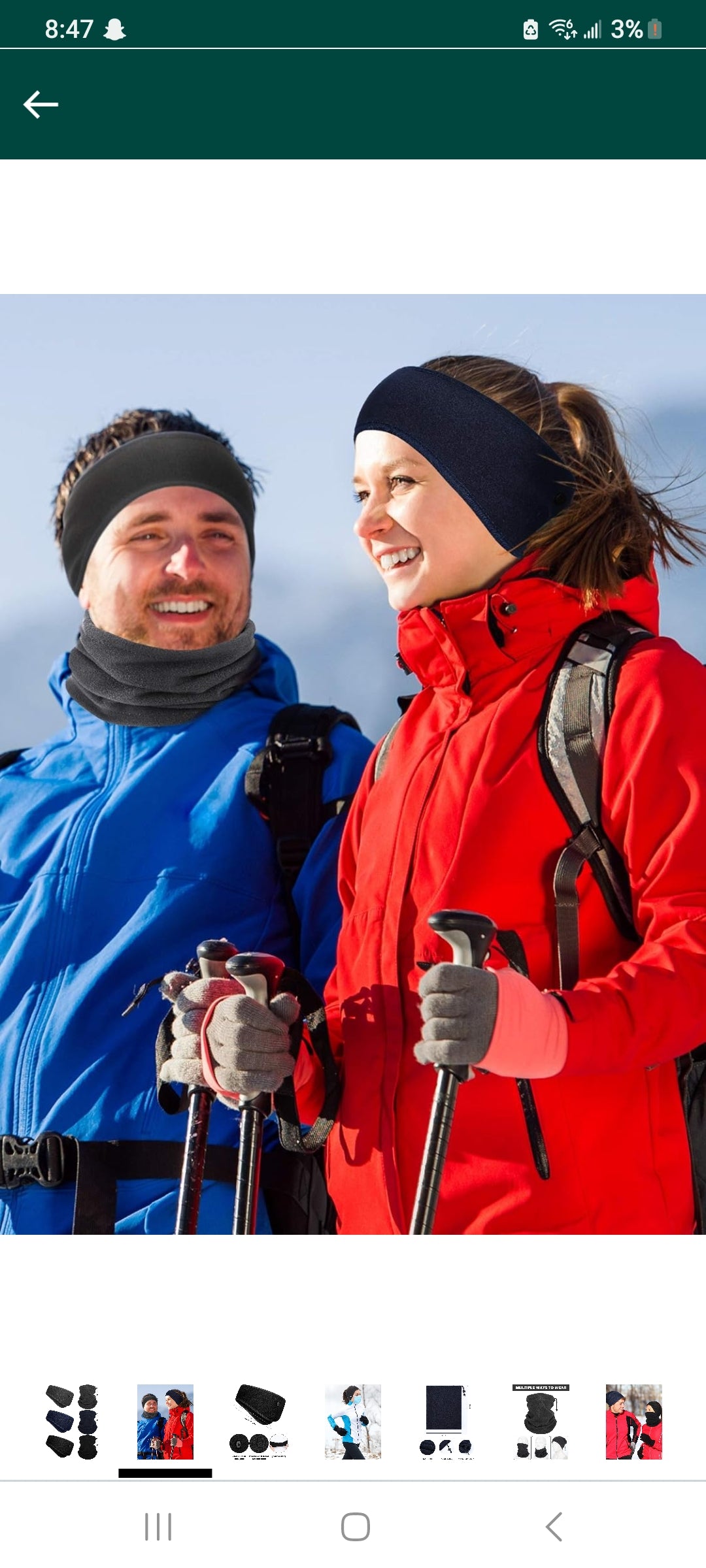 Reflective Headband and neck warmer set