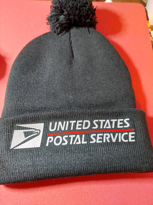 USPS Pom Pom Beanie hat with Reflective Design