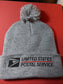 Postal Pom Pom Beanie hat with Reflective Design