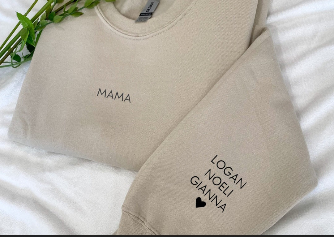 Mama with names on sleeve