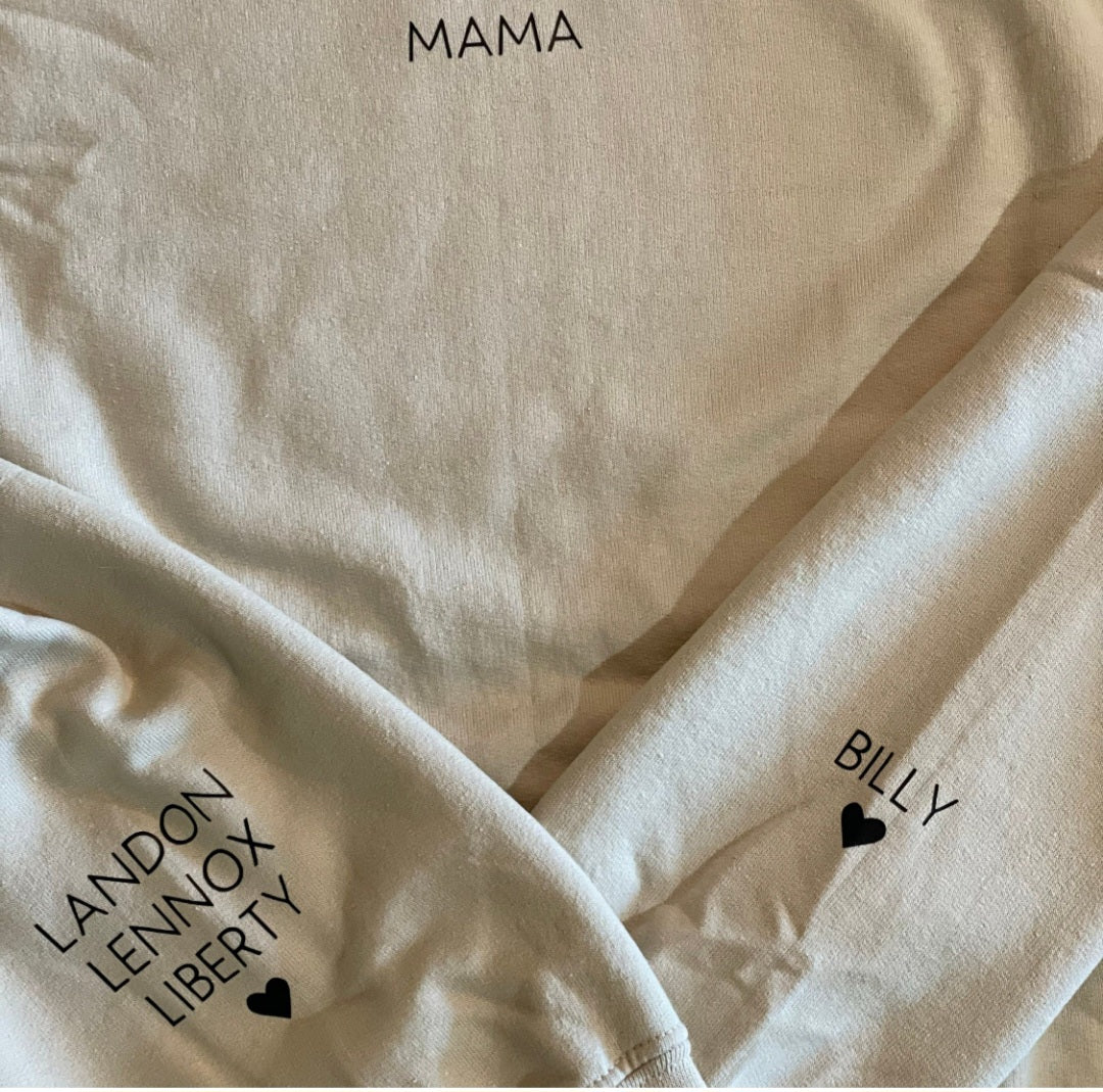 Mama with names on sleeve